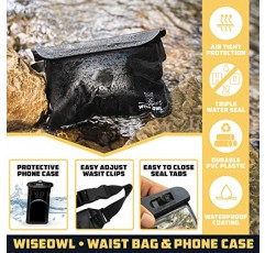 Wise Owl Outfitters 절연 피시 백 및 방수 패니 팩 - 40x16 피쉬 백, 2팩 캠핑 및 패니 팩 포함 - 낚시 및 카약 장비 필수품