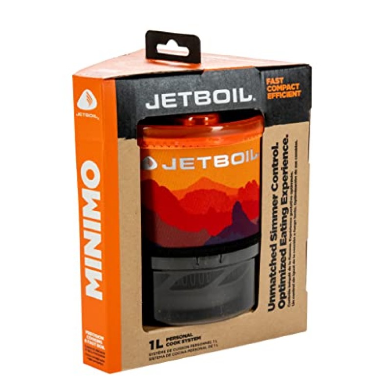 조절 가능한 열 제어 기능을 갖춘 Jetboil MiniMo 캠핑 및 백패킹 스토브 요리 시스템
