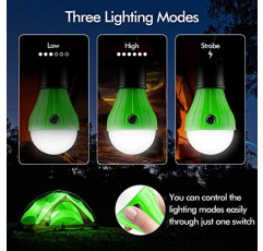 FLY2SKY 텐트 램프 휴대용 LED 조명 4 팩 클립 후크 허리케인 비상 전구 캠핑 랜턴 캠핑 장비 캠핑 하이킹 배낭 낚시 정전