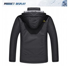 TACVASEN 남성용 스키 재킷 겨울 방수 방풍 하이킹 스노우보드 플리스 안감 재킷 후드