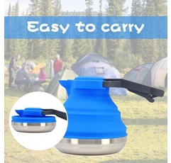 하이킹, 여행 및 야외 활동을 위한 접이식 캠핑 주전자 42온스 용량