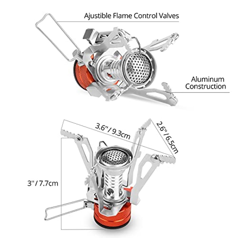 Extremus 휴대용 캠핑 스토브, 배낭 스토브, 하이킹 스토브, 포켓 스토브, 미니 캠프 스토브, 배낭 여행, 하이킹, 캠핑 및 테일게이팅용 소형 방풍 캠핑 스토브, 초경량