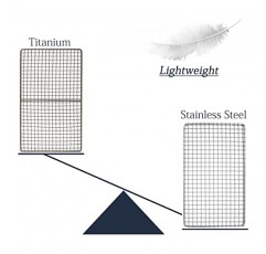 DZRZVD 배낭 하이킹 야외 캠핑 해변 바베큐용 미니 크기 티타늄 그릴 창살(캠핑 화재 등급) - 10
