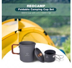 REDCAMP 600ml 알루미늄 캠핑 커피 포트 컵, 야외 요리 배낭 하이킹을위한 경량 캠핑 컵 커피 머그잔