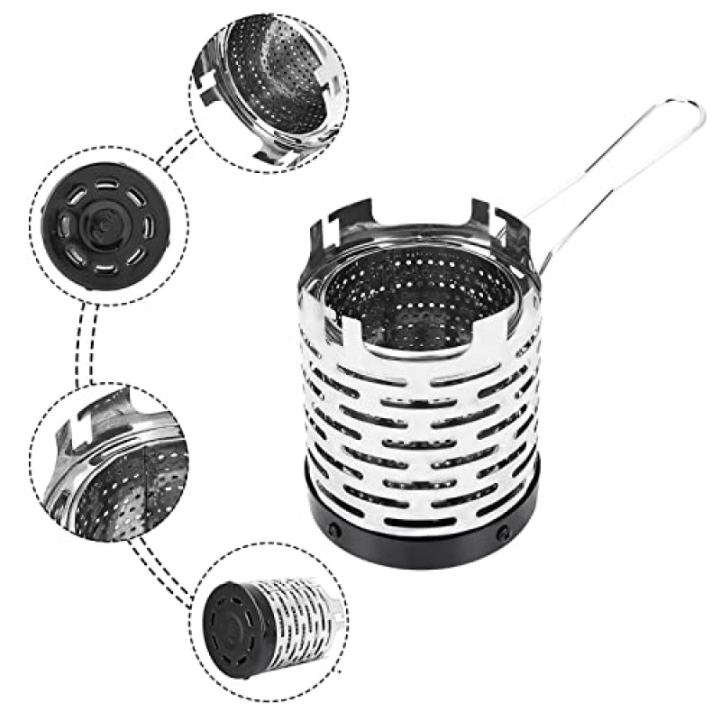 야외 캠핑 미니 히터, 스테인레스 스틸 휴대용 캠핑 스토브 가스 스토브 야외 여행 캠핑 바베큐 배낭 하이킹에 적합