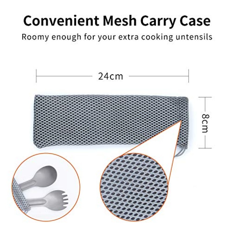 Tibest 티타늄 스포크 롱 핸들, 배낭 캠핑, 하이킹, 야외 활동을위한 초경량 캠핑기구