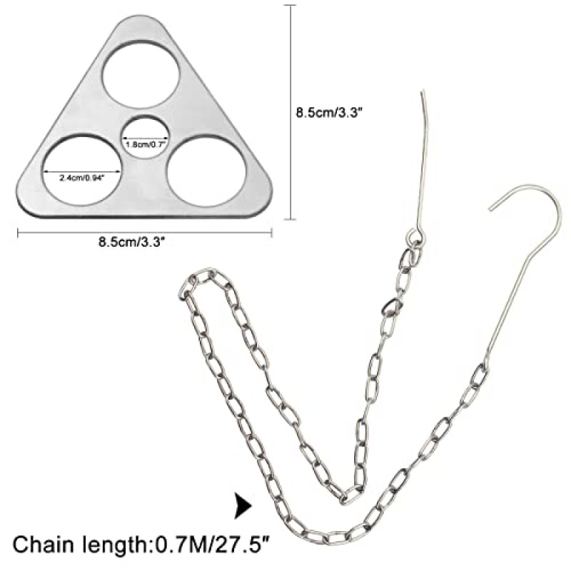 CA 모드 캠핑 삼각대 보드 액세서리 세트 스테인레스 스틸 Campire 지지 플레이트 - 조리기구를 걸기 위한 조절 가능한 체인이 있는 캠프파이어 삼각대로 가지를 전환 - 완벽한 야외 요리