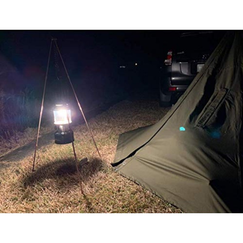 CAMPINGMOON 캠핑 캠프파이어 삼각대 휴대용 가방 포함 휴대용 경량 알루미늄 41.3인치 높이 스테인레스 스틸 체인