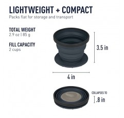 재사용 가능한 강철 필터가 포함된 Sea to Summit X-Brew 접이식 캠핑 커피 드리퍼