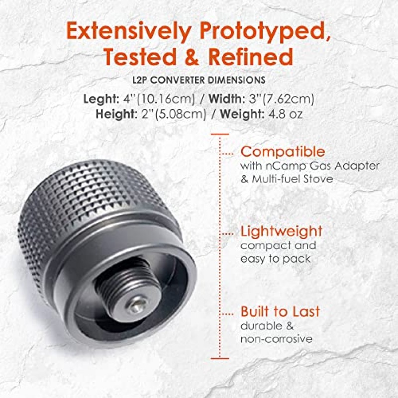 nCamp 야외 캠핑 하이킹 배낭 스토브 nCamp 가스 어댑터 및 nCamp 스토브 용 프로판 피팅에 Lindal