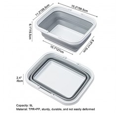 AUTODECO 접이식 싱크대(손수건 포함), 2.37갤런/9L 설거지, 캠핑, 하이킹 및 가정용 접이식 세면대