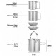 DZRZVD 캠핑 커피 주전자 및 머그 세트 - 접이식 손잡이와 뚜껑이 있는 스테인레스 스틸 냄비 - 하이킹 배낭 피크닉 야외용 개방형 끓는 물 - 1.2 L