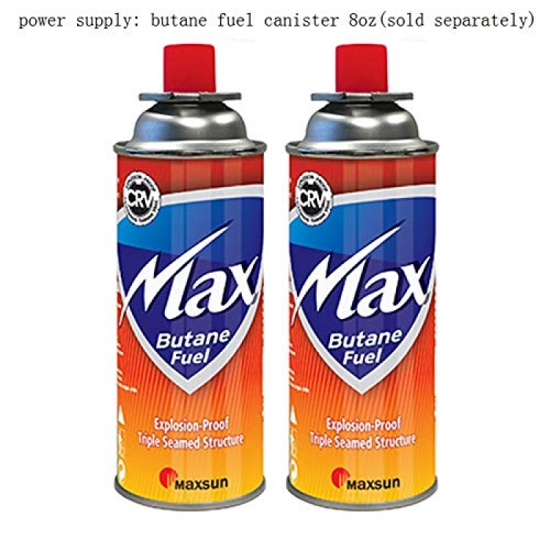 Maxsun 휴대용 가스 스토브 MS3800 (빨간색), 9,560BTU 고출력, 캠핑 스토브, 실외/실내, 운반 케이스 포함