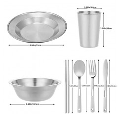 캠핑 메스 키트 - 캠핑용 1~2인용 보이스카우트 캠프 요리 캠핑 조리기구 액세서리 접시 식기 세트 야외용