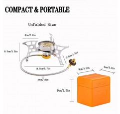 휴대용 캠핑 스토브 버너, 피에조 점화 기능이 있는 방풍 배낭 스토브, 강력한 화력 캠핑 가스 스토브, 2가지 유형의 프로판 부탄 스토브 어댑터, 야외 하이킹 요리용 접이식 경량 스토브 업그레이드