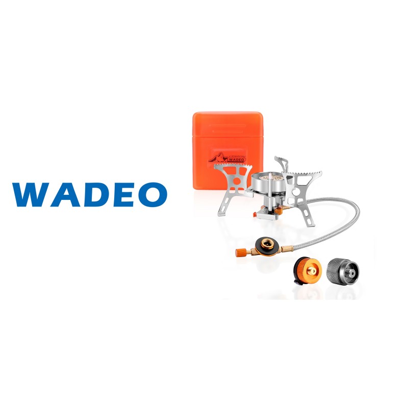 WADEO 3900W 방풍 캠핑 가스 스토브, 피에조 점화 기능이 있는 휴대용 배낭 스토브, 1LB 프로판 탱크 어댑터, 야외 캠핑, 하이킹 및 피크닉용 부탄 어댑터