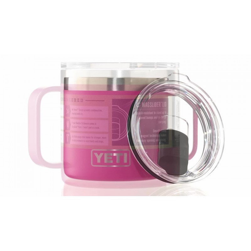 YETI Rambler 14온스 머그, 진공 단열, 스테인리스 스틸, MagSlider 뚜껑 포함, 스테인리스