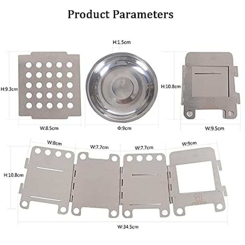 AOTU AirOka 접이식 캠핑 스토브 스테인레스 스틸 스토브 야외 활동 야외 캠핑용 장작 난로 요리 하이킹 사냥 피크닉 바베큐 서바이벌 팩 비상 대비