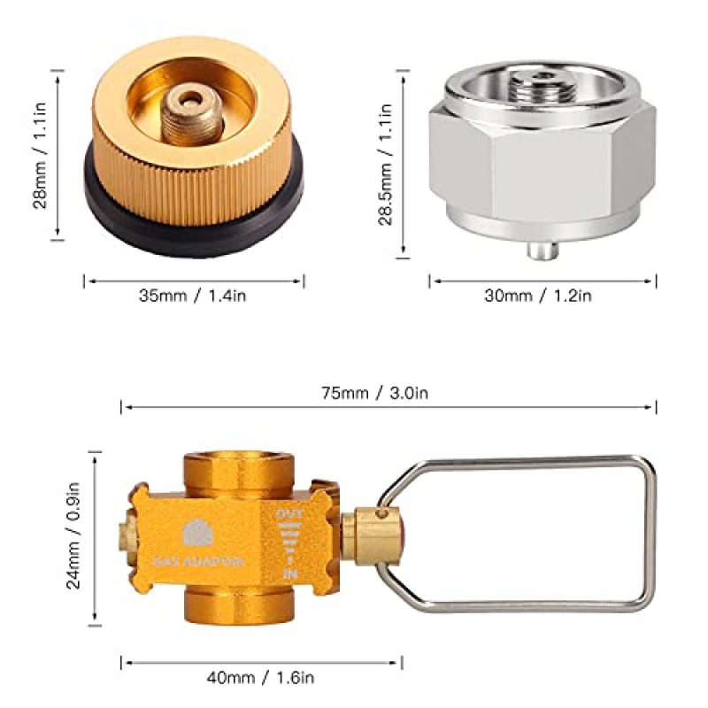 Lixada 가스 세이버 플러스 가스 컨버터 시프터 리필 가스 탱크 변환 어댑터 가스 어댑터 밸브 긴 가스 실린더 어댑터 캠핑 하이킹 낚시용 프로판 탱크 어댑터