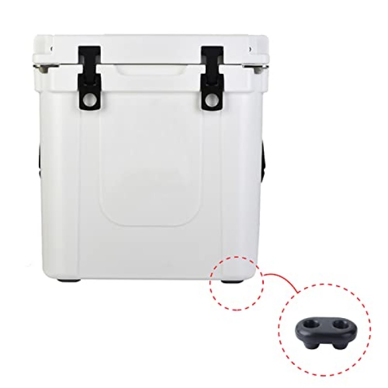 2 PCS 쿨러 피트 교체 RTIC 쿨러 모델 45qt 65qt 110qt 145qt 용 미끄럼 방지 비 스크래치 고무 피트, 두껍고 확대 된 부드러운 고무 피트 YETI Black 용 야외 캠핑 보호