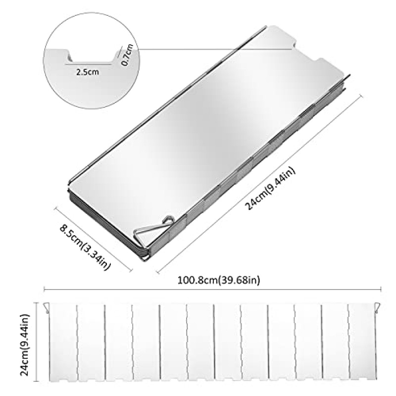 접이식 캠핑 스토브 앞유리 12 플레이트 알루미늄 캠핑 스토브 앞유리 운반용 가방 포함 휴대용 캠프 스토브 바람막이 야외 쿠커 부탄 버너 바람막이