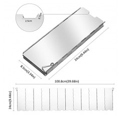 접이식 캠핑 스토브 앞유리 12 플레이트 알루미늄 캠핑 스토브 앞유리 운반용 가방 포함 휴대용 캠프 스토브 바람막이 야외 쿠커 부탄 버너 바람막이