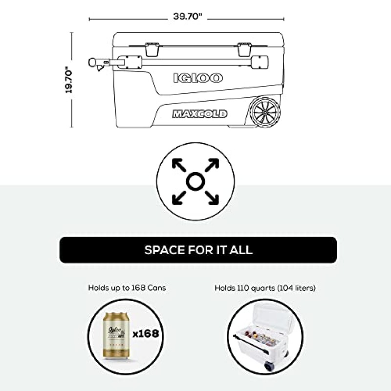 Igloo Sportsman 30 - 150 Qt 고강도 고성능 하드사이드 쿨러