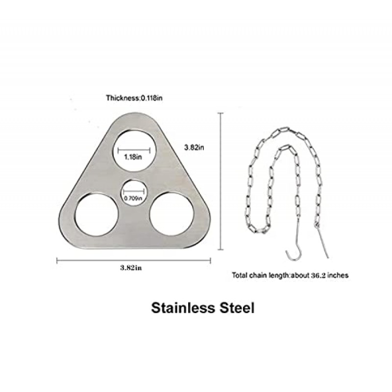 캠핑 삼각대 보드 - 나뭇가지를 캠프파이어 삼각대로 전환, 스테인리스 스틸 캠프파이어 지지판(조리기구 걸기용 조절 가능한 체인 포함) - 야외 요리를 위한 완벽한 액세서리