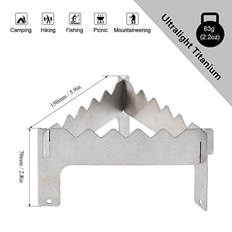Lixada 초경량 접이식 티타늄 냄비 스탠드 야외 캠핑 하이킹 피크닉 스토브 알코올 스토브 랙