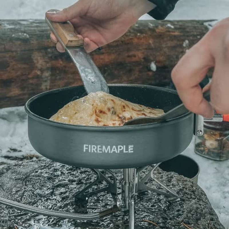 Fire-Maple Feast 4피스 캠핑 조리기구 조리기구 조리기구 키트 하이킹 낚시 피크닉을 위한 냄비, 주전자, 소스팬 및 주걱이 포함된 야외 조리기구 세트