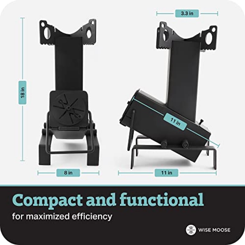 요리용 WISE MOOSE 로켓 스토브 - 중부하 작업용 주철 로켓 스토브 장작 난로 휴대용, 미니 장작 난로, 장작 난로, 장작 난로 캠핑 스토브, 소방 타워, 휴대용 장작 난로