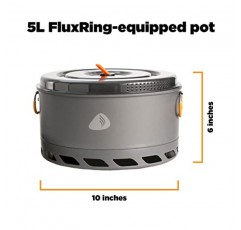 Jetboil 백패킹 스토브를 사용한 캠프 요리용 Jetboil 5리터 FluxRing 캠핑 냄비 및 뚜껑