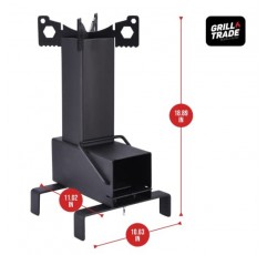 야외 요리용 그릴 무역 캠핑 로켓 스토브 - 피크닉, 사냥, 낚시 및 하이킹을 위한 대형 연료 챔버가 있는 휴대용 장작 난로 - 야외 요리용 캠핑 생존 장비