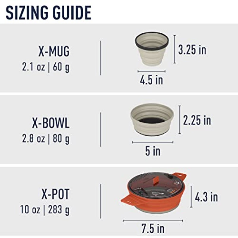 Sea to Summit X-세트 1인용 접이식 캠핑 조리기구 세트