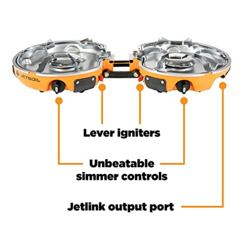 Jetboil Genesis Basecamp 배낭여행 및 캠핑 조리기구가 포함된 캠핑 스토브 요리 시스템