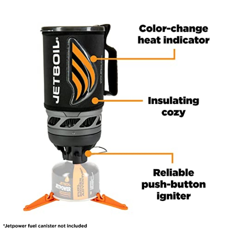 Jetboil Flash Java 키트 실리콘 프렌치 프레스 커피 메이커가 포함된 캠핑 및 배낭 스토브 요리 시스템