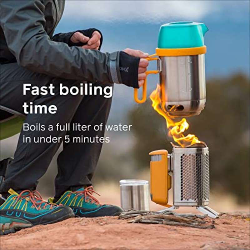 BioLite CampStove 2+ 장작 굽기, 발전 및 USB 충전 캠프 스토브, 스토브만