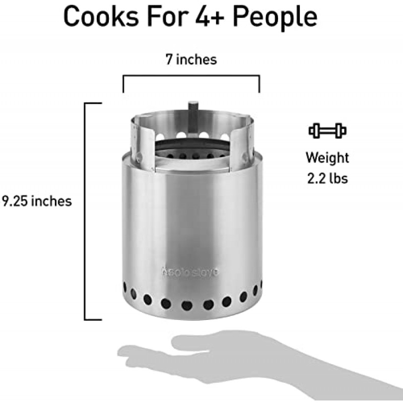 솔로 스토브 캠프파이어 캠핑 스토브 배낭 여행 야외 요리를 위한 휴대용 스토브 훌륭한 스테인레스 스틸 캠핑 배낭 스토브 소형 목재 스토브 디자인-배터리 또는 액체 연료 용기 필요 없음