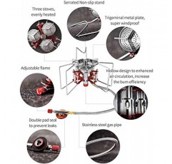 Bulin 캠핑 요리 냄비 열교환기 야외 캠프 냄비 1.5 리터 캠핑 가스 스토브 버너 5800W