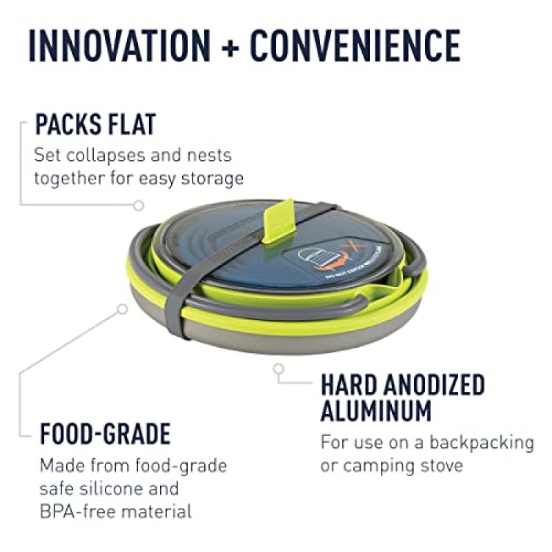배낭 여행 및 캠핑을 위한 Sea to Summit X-Pot 접이식 주전자 및 머그 세트