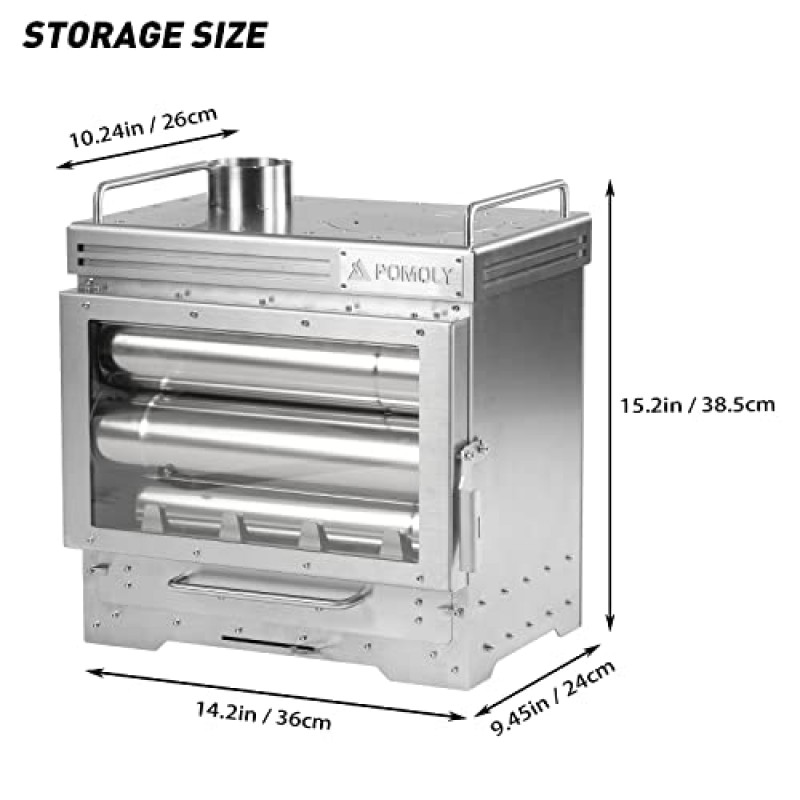 Dweller Max 2.0 스테인레스 스틸 목재 스토브, 야외용 핫 텐트 캠핑 용품
