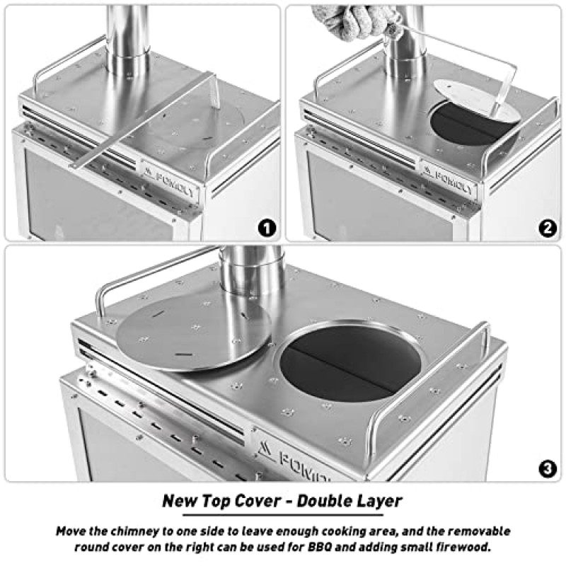 Dweller Max 2.0 스테인레스 스틸 목재 스토브, 야외용 핫 텐트 캠핑 용품