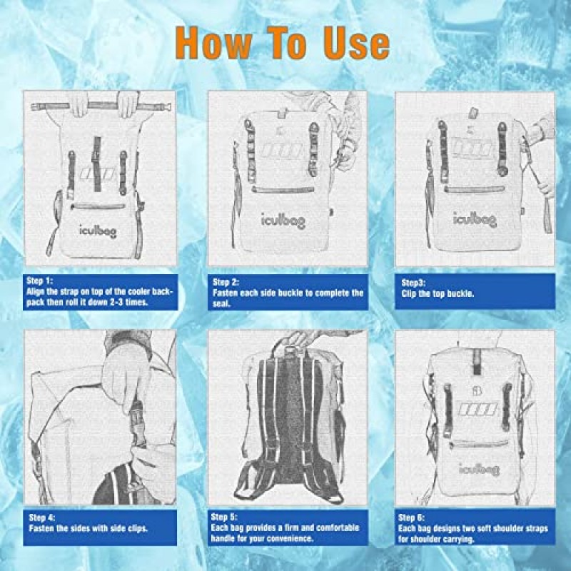 Iculbag 쿨러 가방 절연 누출 방지 소프트 아이스 36캔 대형 쿨러 배낭 절연 방수 누출 방지 여행 하이킹 비치 캠핑 피크닉 점심 가방 남성용 여성용 12시간 냉각용