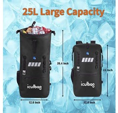 Iculbag 쿨러 가방 절연 누출 방지 소프트 아이스 36캔 대형 쿨러 배낭 절연 방수 누출 방지 여행 하이킹 비치 캠핑 피크닉 점심 가방 남성용 여성용 12시간 냉각용