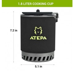 ATEPA 휴대용 배낭 스토브 0.9L/1.8L 야외 하이킹 사냥 낚시를위한 경량 캠핑 스토브 캠프 가스 스토브