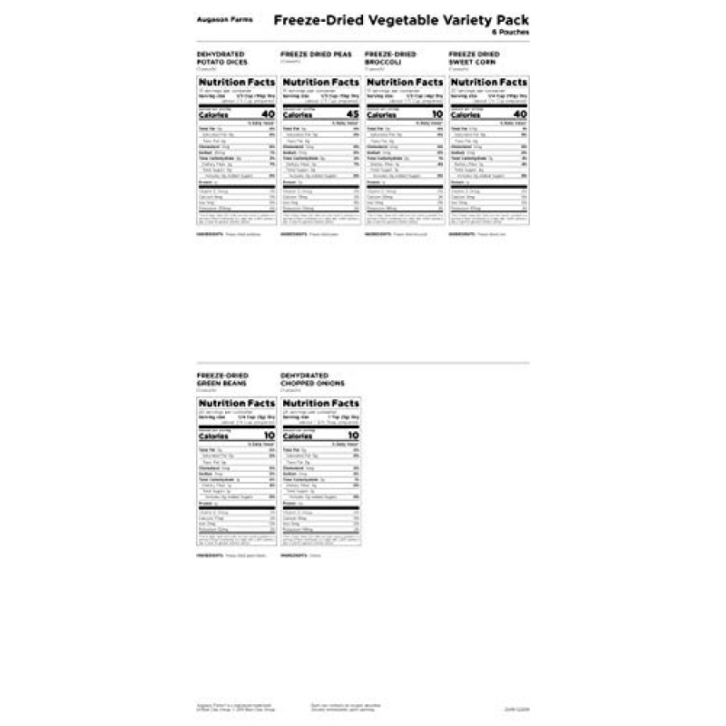 Augason Farms 동결 건조 야채 다양한 팩 4갤런 키트