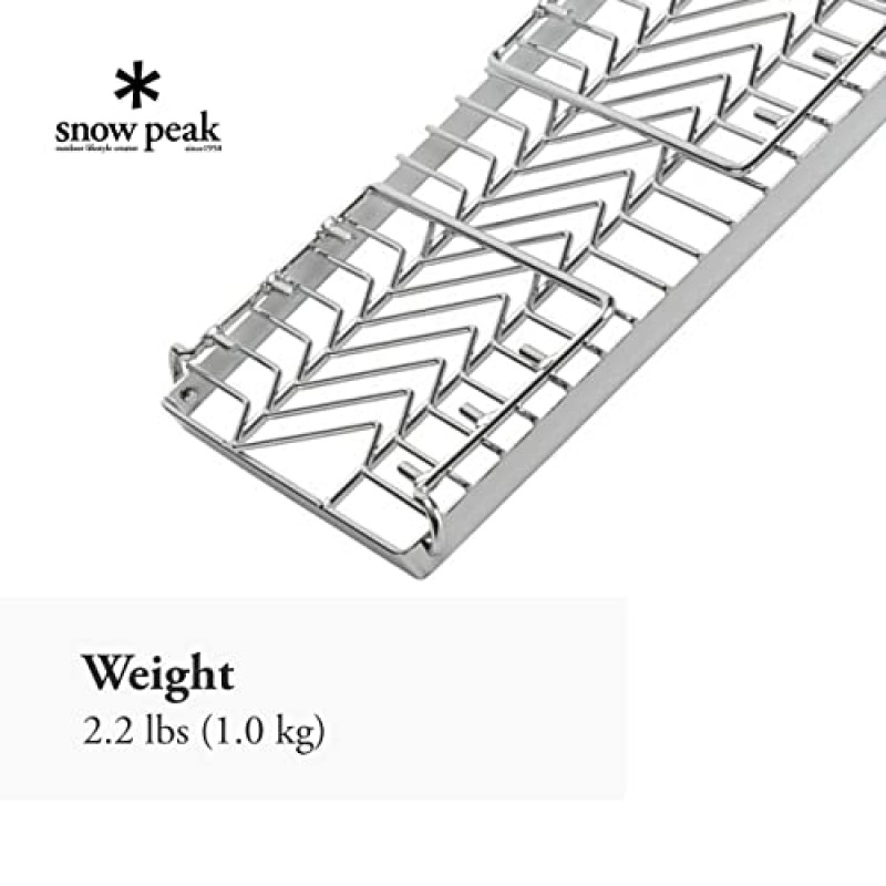 Snow Peak 벽난로 그릴 브릿지 - 내구성이 뛰어난 캠핑 및 그릴링 - 스테인레스 스틸 - 2.2 Ibs - 소형