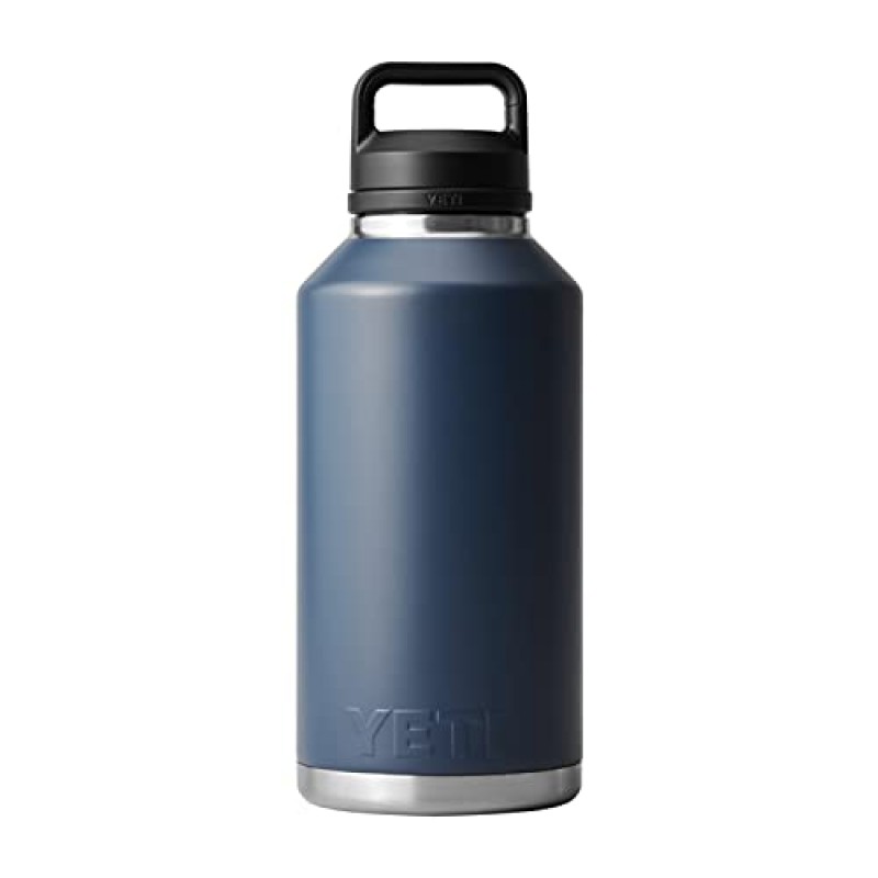 YETI Rambler 64온스 병, 진공 단열, 스테인리스 스틸, 처그 캡 포함, 네이비