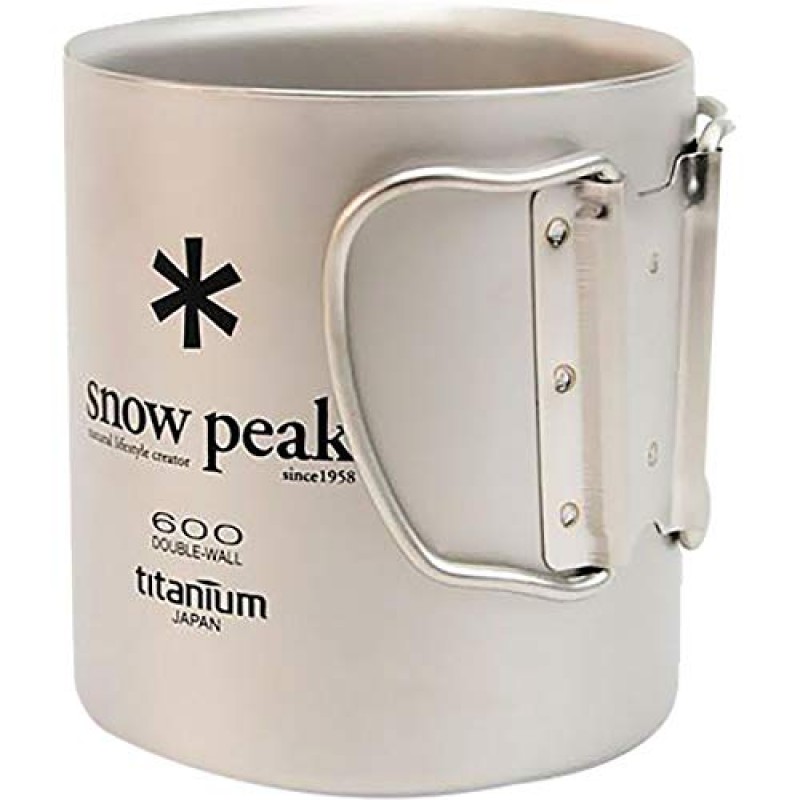 Snow Peak 일본 티타늄 600 머그, 일본산, 캠핑 및 배낭여행용 초경량