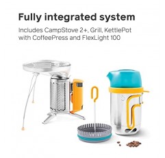 BioLite CampStove 2+ 장작, 전기 생성 및 USB 충전 캠프 스토브, 전체 키트